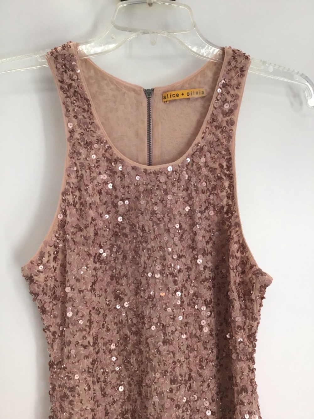 Alice + Olivia Kendra Sequined Beaded Mini Racerback Party Dress Pink Size XS - Picture 4 of 11